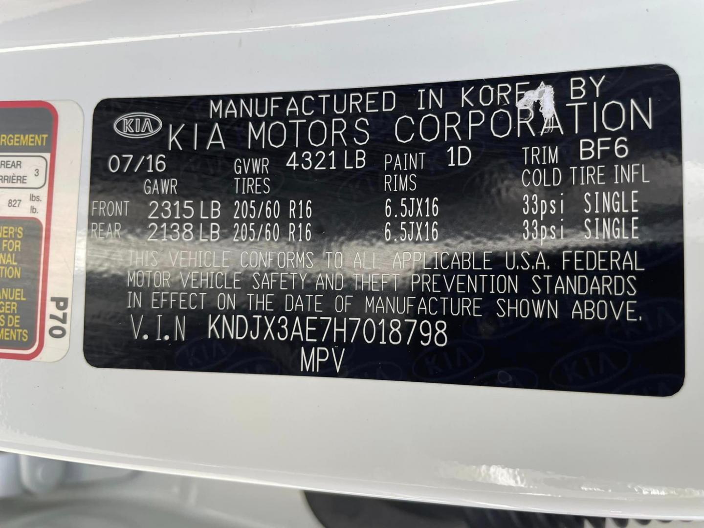 2017 WHITE Kia Soul EV + (KNDJX3AE7H7) with an ELECTRIC engine, 1A transmission, located at 744 E Miner Ave, Stockton, CA, 95202, (209) 944-5770, 37.956863, -121.282082 - Photo#14