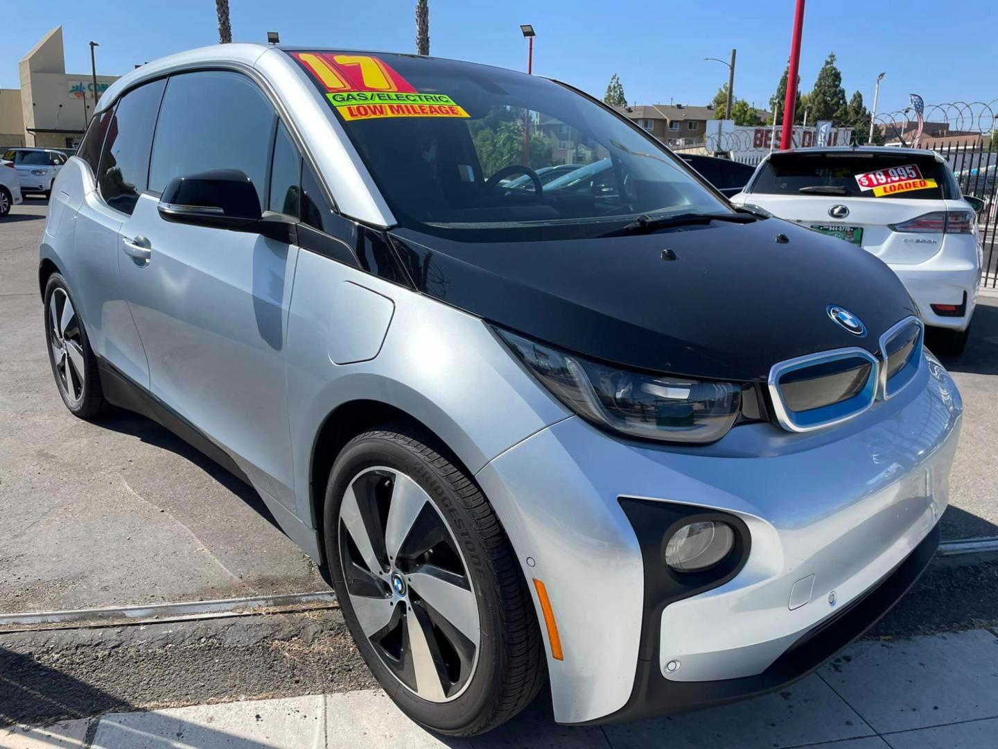 2017 SILVER /Black BMW i3 w/Range Extender (WBY1Z8C34HV) with an ELECTRIC engine, CVT transmission, located at 744 E Miner Ave, Stockton, CA, 95202, (209) 944-5770, 37.956863, -121.282082 - PLUS TAXES AND FEES - Photo#0