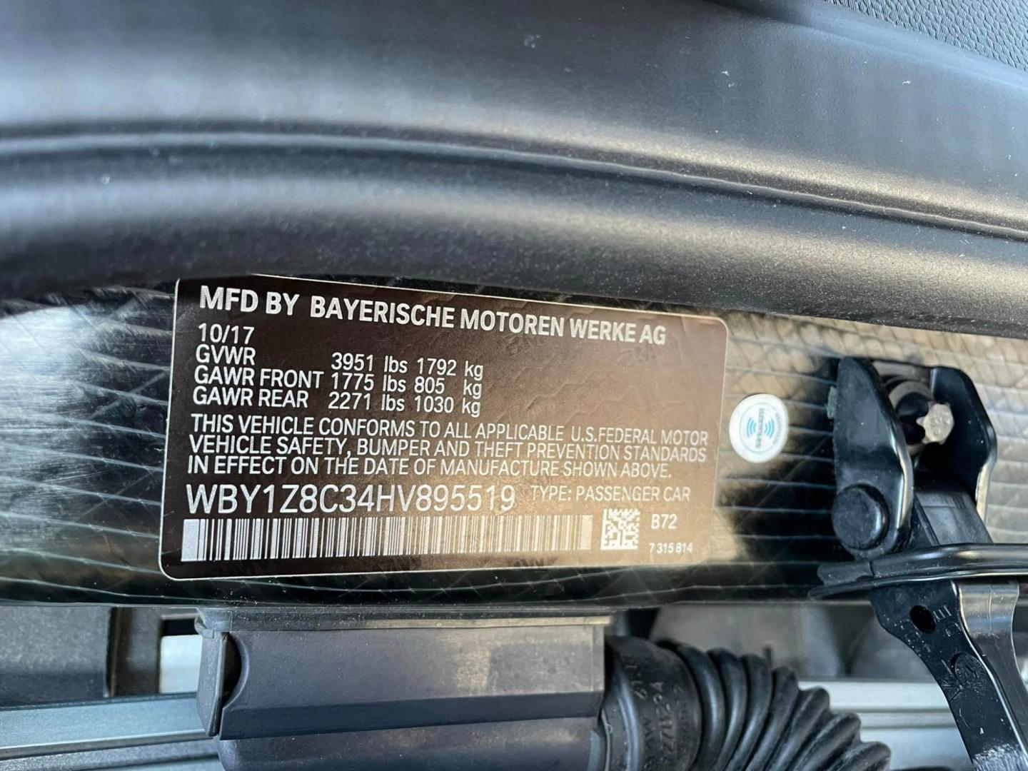 2017 SILVER /Black BMW i3 w/Range Extender (WBY1Z8C34HV) with an ELECTRIC engine, CVT transmission, located at 744 E Miner Ave, Stockton, CA, 95202, (209) 944-5770, 37.956863, -121.282082 - Photo#11