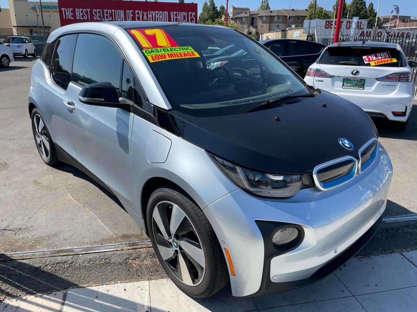 2017 SILVER /Black BMW i3 w/Range Extender (WBY1Z8C34HV) with an ELECTRIC engine, CVT transmission, located at 744 E Miner Ave, Stockton, CA, 95202, (209) 944-5770, 37.956863, -121.282082 - PLUS TAXES AND FEES - Photo#1