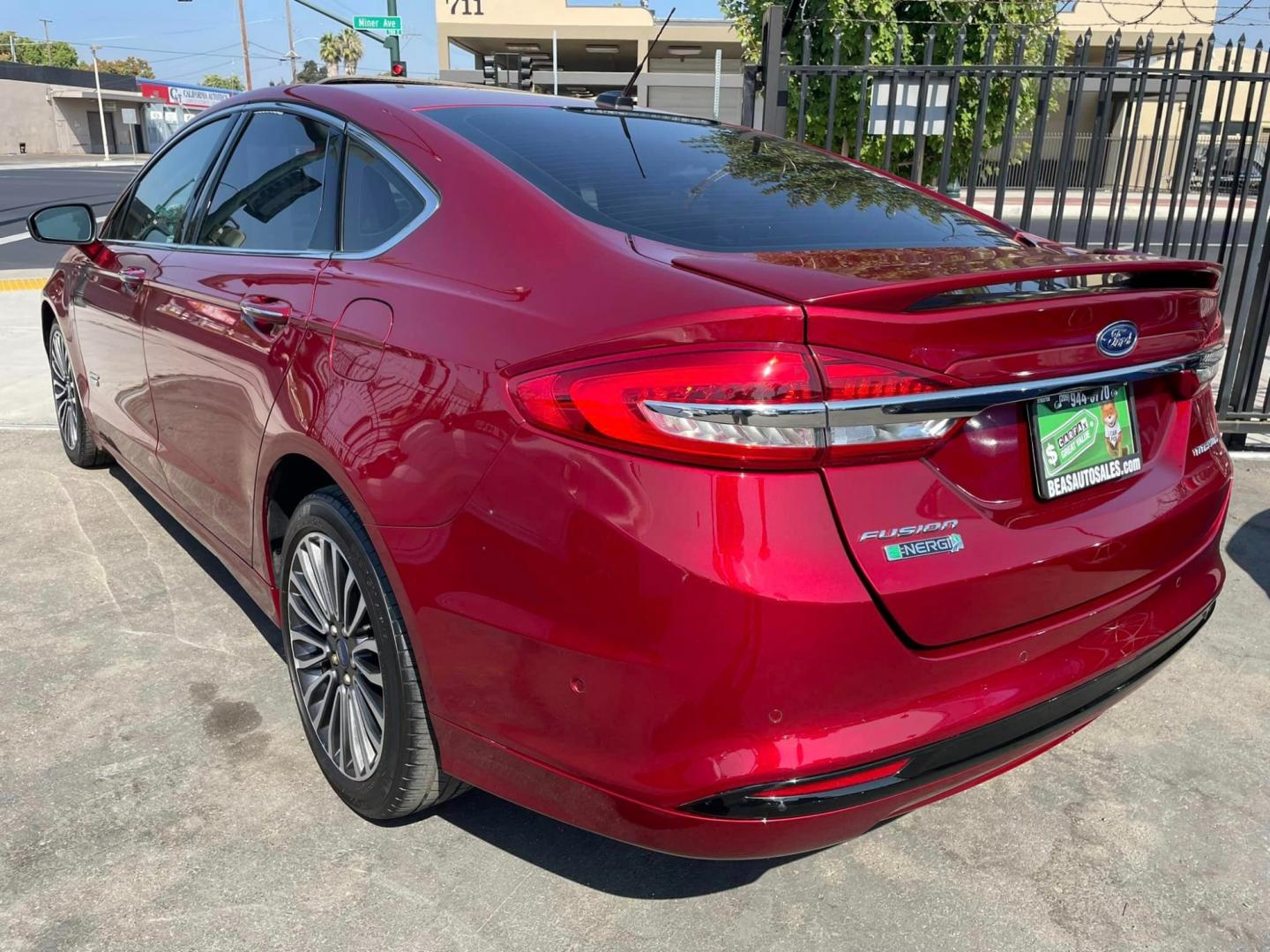 2018 RED /GRAY Ford Fusion Energi Titanium (3FA6P0SUXJR) with an 2.0L L4 DOHC 16V HYBRID engine, CVT transmission, located at 744 E Miner Ave, Stockton, CA, 95202, (209) 944-5770, 37.956863, -121.282082 - Photo#10