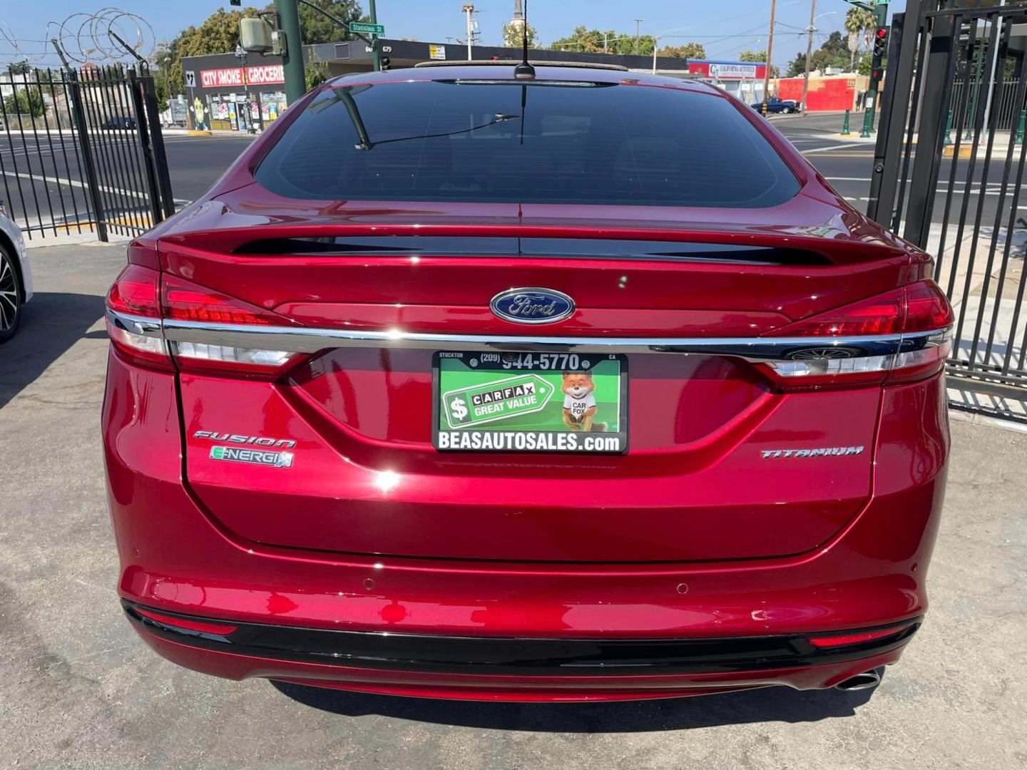 2018 RED /GRAY Ford Fusion Energi Titanium (3FA6P0SUXJR) with an 2.0L L4 DOHC 16V HYBRID engine, CVT transmission, located at 744 E Miner Ave, Stockton, CA, 95202, (209) 944-5770, 37.956863, -121.282082 - Photo#11