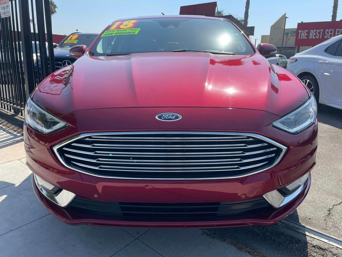 2018 RED /GRAY Ford Fusion Energi Titanium (3FA6P0SUXJR) with an 2.0L L4 DOHC 16V HYBRID engine, CVT transmission, located at 744 E Miner Ave, Stockton, CA, 95202, (209) 944-5770, 37.956863, -121.282082 - Photo#2