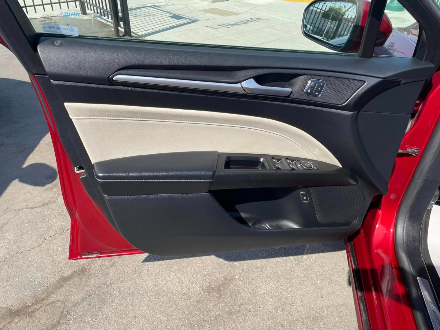 2018 RED /GRAY Ford Fusion Energi Titanium (3FA6P0SUXJR) with an 2.0L L4 DOHC 16V HYBRID engine, CVT transmission, located at 744 E Miner Ave, Stockton, CA, 95202, (209) 944-5770, 37.956863, -121.282082 - Photo#5