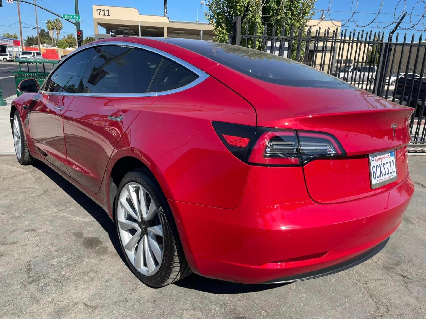 2018 RED /BLACK Tesla Model 3 Base (5YJ3E1EA9JF) with an ELECTRIC engine, 1A transmission, located at 744 E Miner Ave, Stockton, CA, 95202, (209) 944-5770, 37.956863, -121.282082 - Photo#13