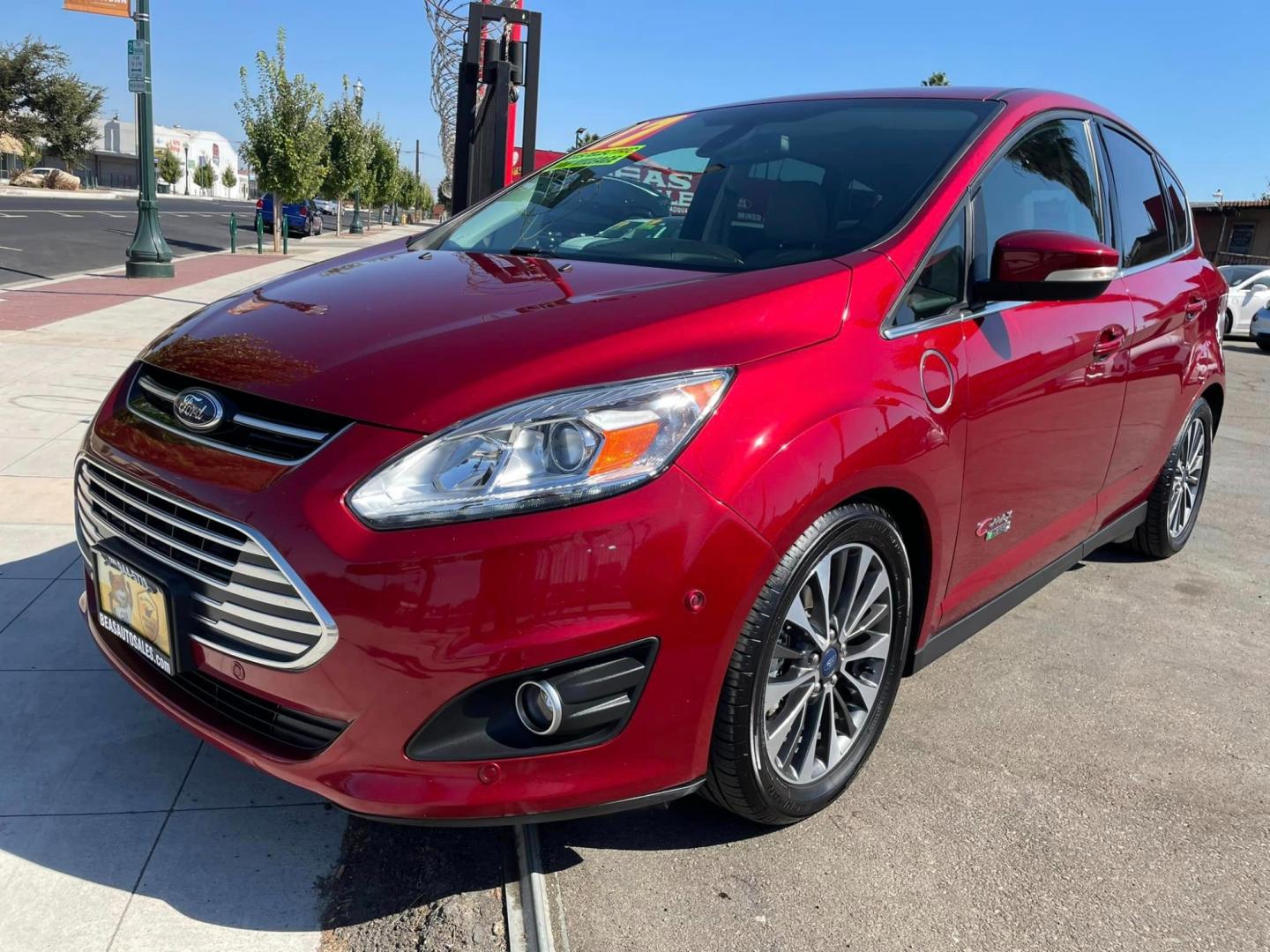 2017 RED Ford C-Max Energi Titanium (1FADP5FU1HL) with an 2.0L L4 DOHC 16V HYBRID engine, CVT transmission, located at 744 E Miner Ave, Stockton, CA, 95202, (209) 944-5770, 37.956863, -121.282082 - Photo#3