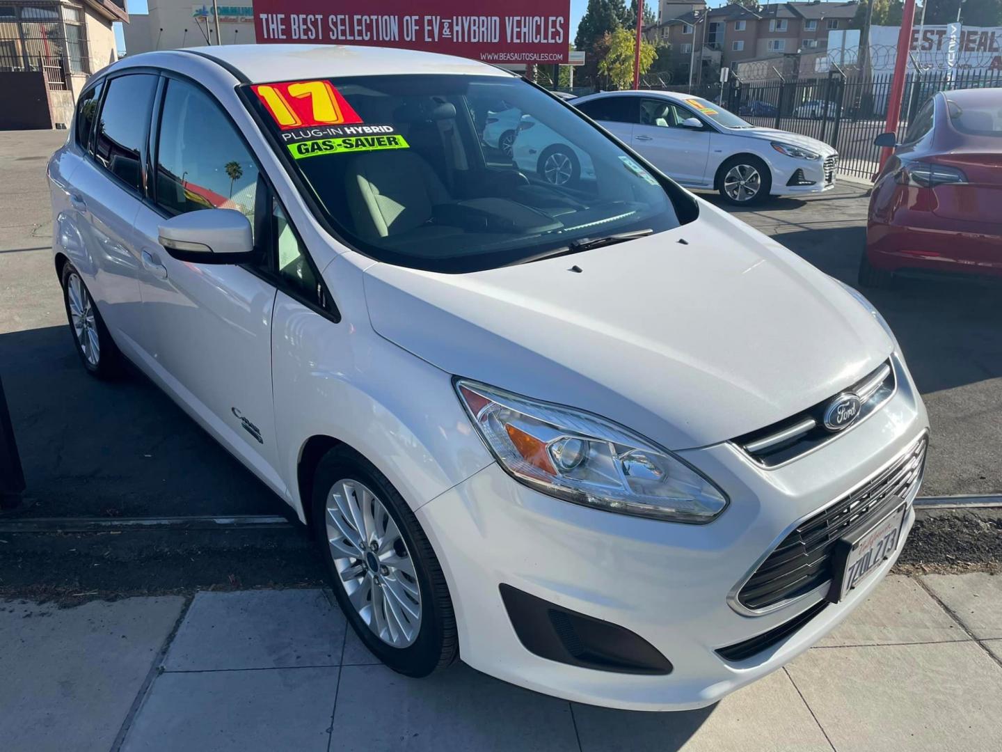 2017 WHITE Ford C-Max Energi SE (1FADP5EU7HL) with an 2.0L L4 DOHC 16V HYBRID engine, CVT transmission, located at 744 E Miner Ave, Stockton, CA, 95202, (209) 944-5770, 37.956863, -121.282082 - Photo#1