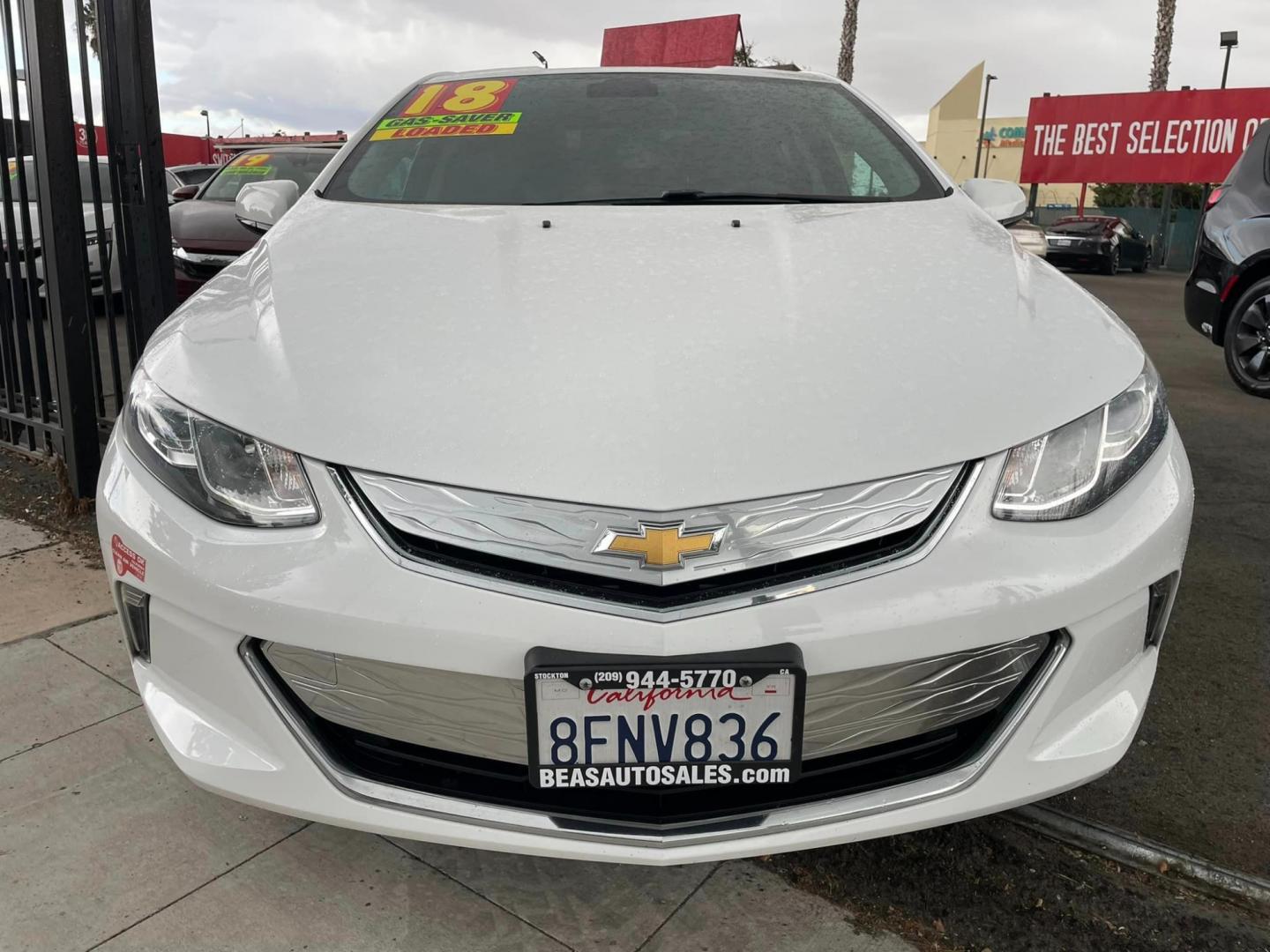 2018 WHITE /BLACK Chevrolet Volt LT (1G1RC6S5XJU) with an 1.5L L4 DOHC 16V engine, CVT transmission, located at 744 E Miner Ave, Stockton, CA, 95202, (209) 944-5770, 37.956863, -121.282082 - Photo#2