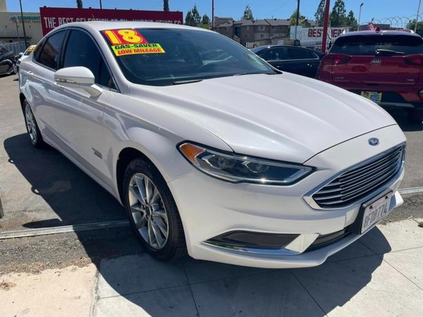 2018 WHITE /BLACK Ford Fusion Energi (3FA6P0PU4JR) , located at 744 E Miner Ave, Stockton, CA, 95202, (209) 944-5770, 37.956863, -121.282082 - PLUS TAXES AND FEES - Photo#0