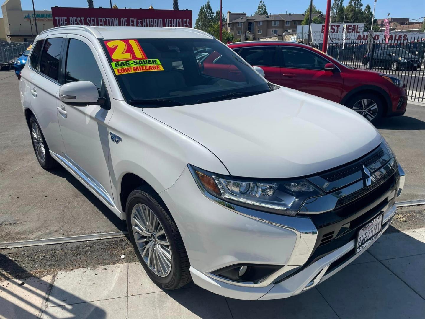 2021 WHITE /White Gold Mitsubishi Outlander PHEV (JA4J2VA74MZ) , located at 744 E Miner Ave, Stockton, CA, 95202, (209) 944-5770, 37.956863, -121.282082 - Photo#1