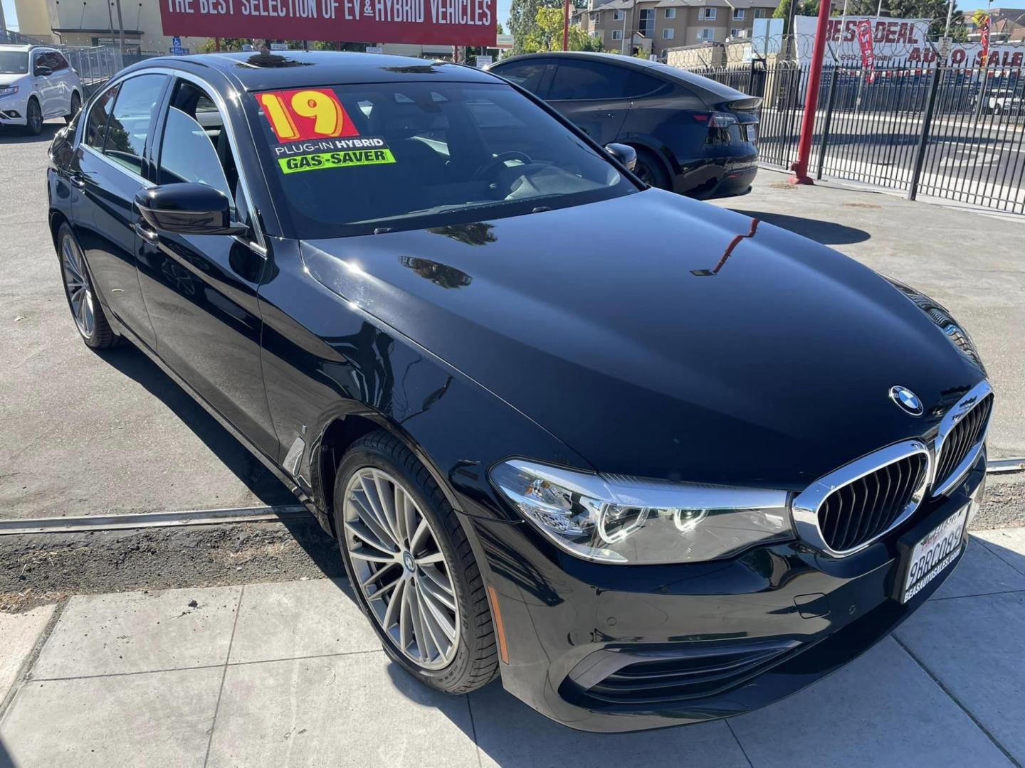 2019 BLACK /BLACK BMW 5-Series 530e iPerformance (WBAJA9C55KB) with an 2.0L L4 DOHC 16V TURBO HYBRID engine, 8A transmission, located at 744 E Miner Ave, Stockton, CA, 95202, (209) 944-5770, 37.956863, -121.282082 - PLUS TAXES AND FEES - Photo#1