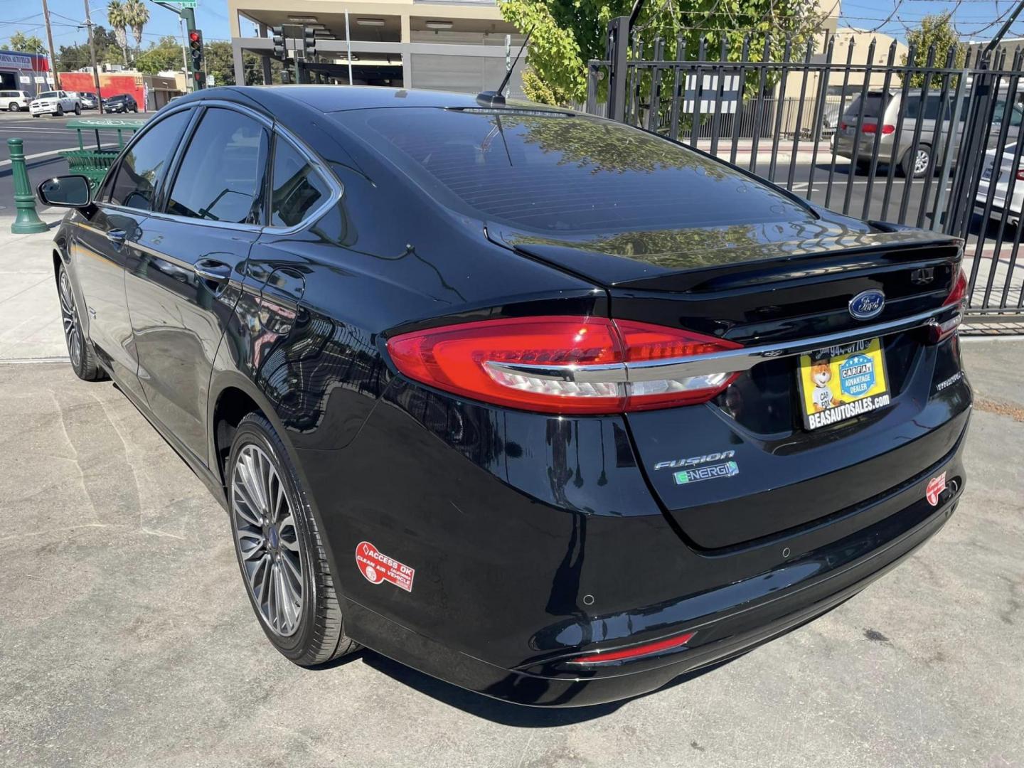 2018 BLACK /BLACK Ford Fusion Energi Titanium (3FA6P0SU1JR) with an 2.0L L4 DOHC 16V HYBRID engine, CVT transmission, located at 744 E Miner Ave, Stockton, CA, 95202, (209) 944-5770, 37.956863, -121.282082 - PPLUS TAXES AND FEES - Photo#13