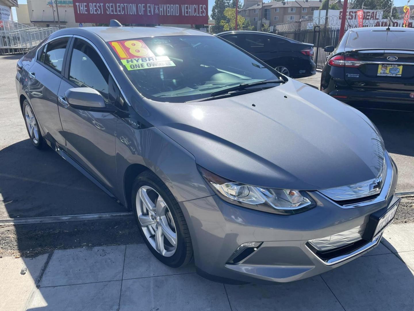 2018 DARK GRAY Chevrolet Volt LT (1G1RC6S51JU) with an 1.5L L4 DOHC 16V engine, CVT transmission, located at 744 E Miner Ave, Stockton, CA, 95202, (209) 944-5770, 37.956863, -121.282082 - PLUS TAXES AND FEES - Photo#0