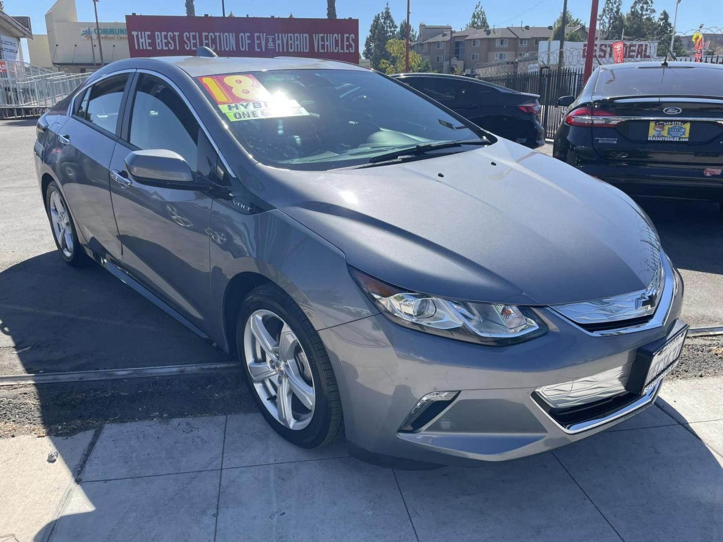 2018 DARK GRAY Chevrolet Volt LT (1G1RC6S51JU) with an 1.5L L4 DOHC 16V engine, CVT transmission, located at 744 E Miner Ave, Stockton, CA, 95202, (209) 944-5770, 37.956863, -121.282082 - PLUS TAXES AND FEES - Photo#1