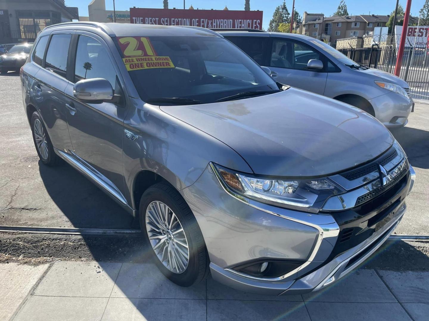 2021 DARK GRAY Mitsubishi Outlander PHEV SEL (JA4J2VA73MZ) with an 2.0L L4 DOHC 16V HYBRID engine, 1A transmission, located at 744 E Miner Ave, Stockton, CA, 95202, (209) 944-5770, 37.956863, -121.282082 - PLUS TAXES AND FEES - Photo#1