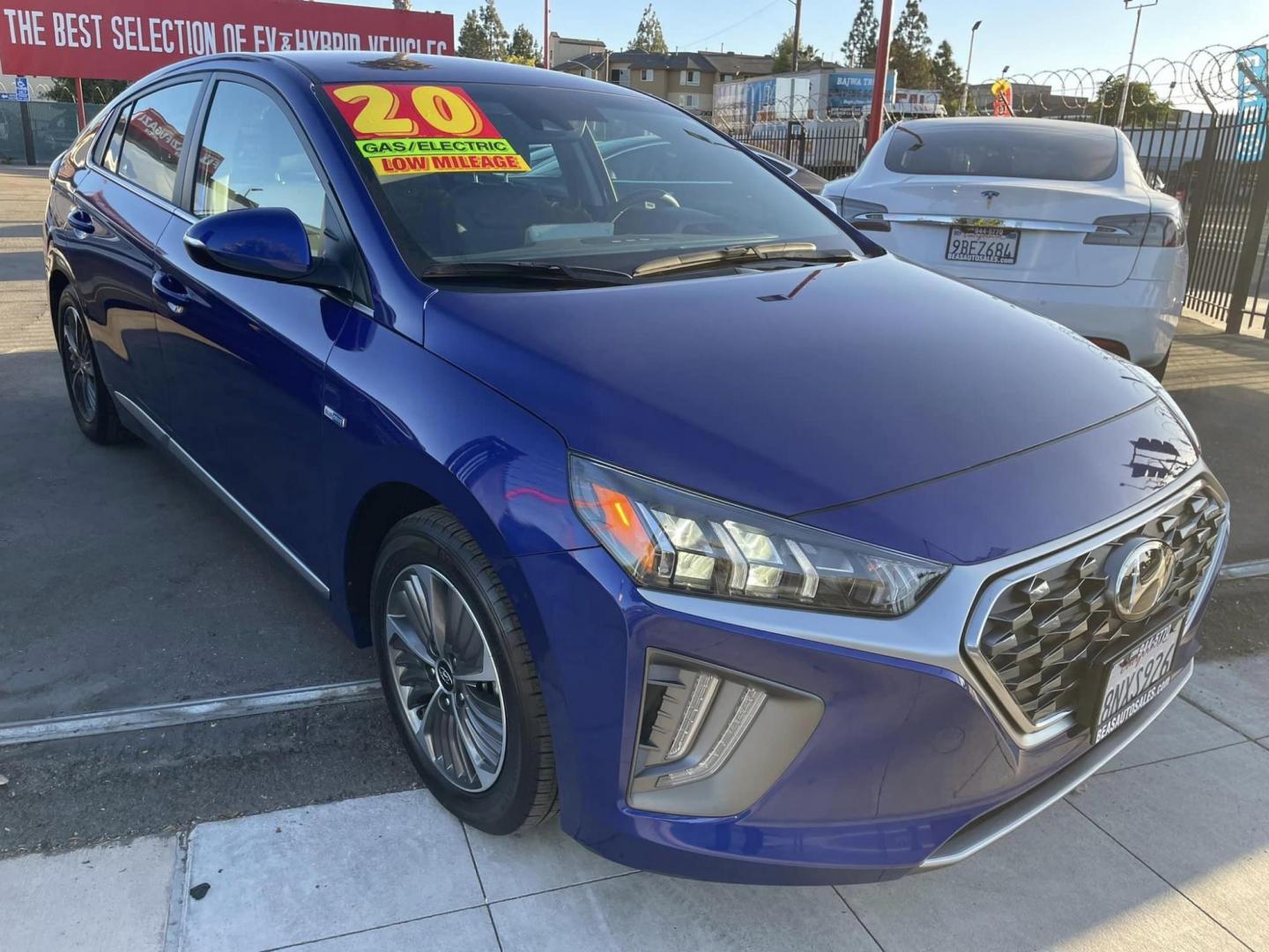 2020 Blue Hyundai Ioniq Plug-In Hybrid SEL (KMHC75LDXLU) with an 1.6L L4 DOHC 16V HYBRID engine, 6A transmission, located at 744 E Miner Ave, Stockton, CA, 95202, (209) 944-5770, 37.956863, -121.282082 - PLUS TAXES AND FEES - Photo#0