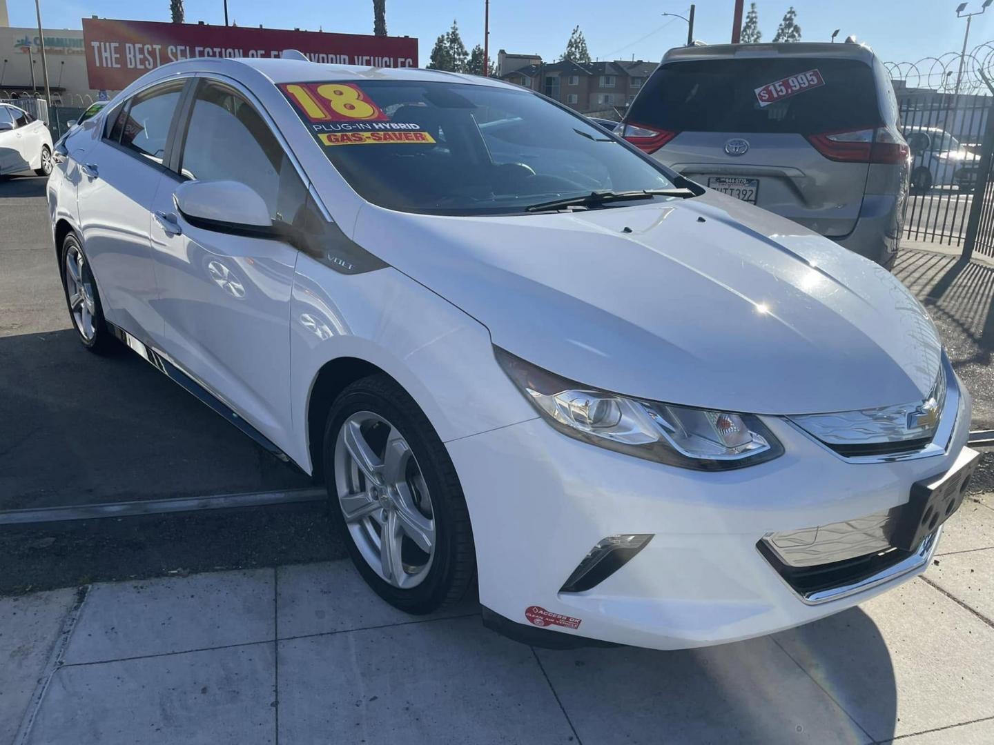 2018 WHITE Chevrolet Volt LT (1G1RC6S51JU) with an 1.5L L4 DOHC 16V engine, CVT transmission, located at 744 E Miner Ave, Stockton, CA, 95202, (209) 944-5770, 37.956863, -121.282082 - PLUS TAXES AND FEES - Photo#0