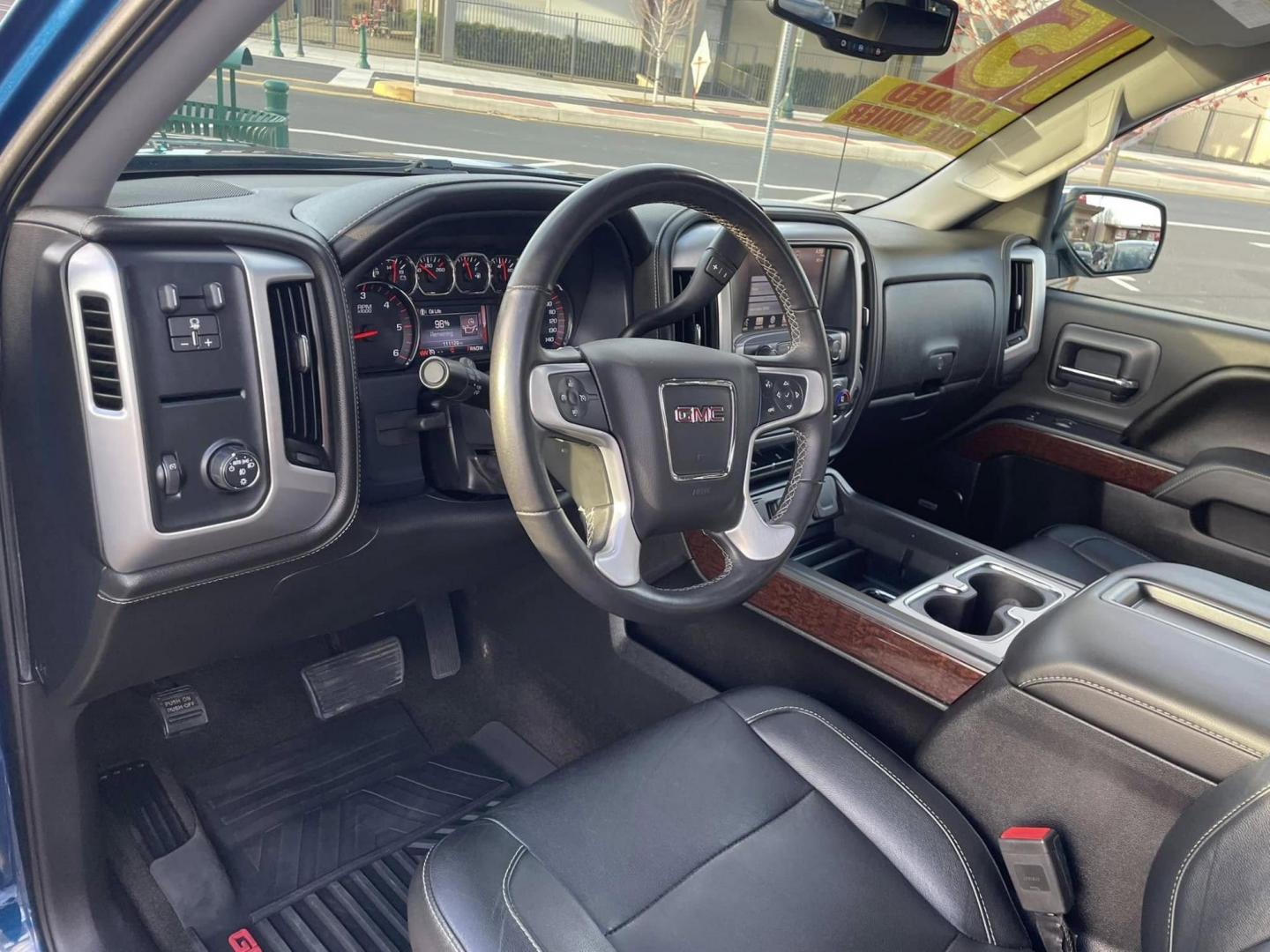 2015 Blue GMC Sierra 1500 SLT Crew Cab Long Box 2WD (3GTP1VEC1FG) with an 5.3L V8 OHV 16V engine, 6-Speed Automatic transmission, located at 744 E Miner Ave, Stockton, CA, 95202, (209) 944-5770, 37.956863, -121.282082 - Photo#5